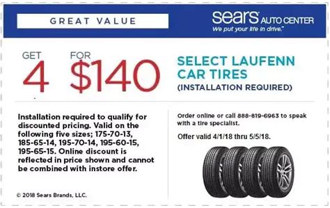 coupons for tires at sears